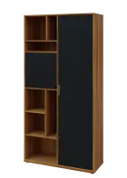 KSR6-83 P skříň šatní, 1x výsuvné ramínko, dvířka, niky, 2053x1022x400 mm, provedení pravé, ořech sv
